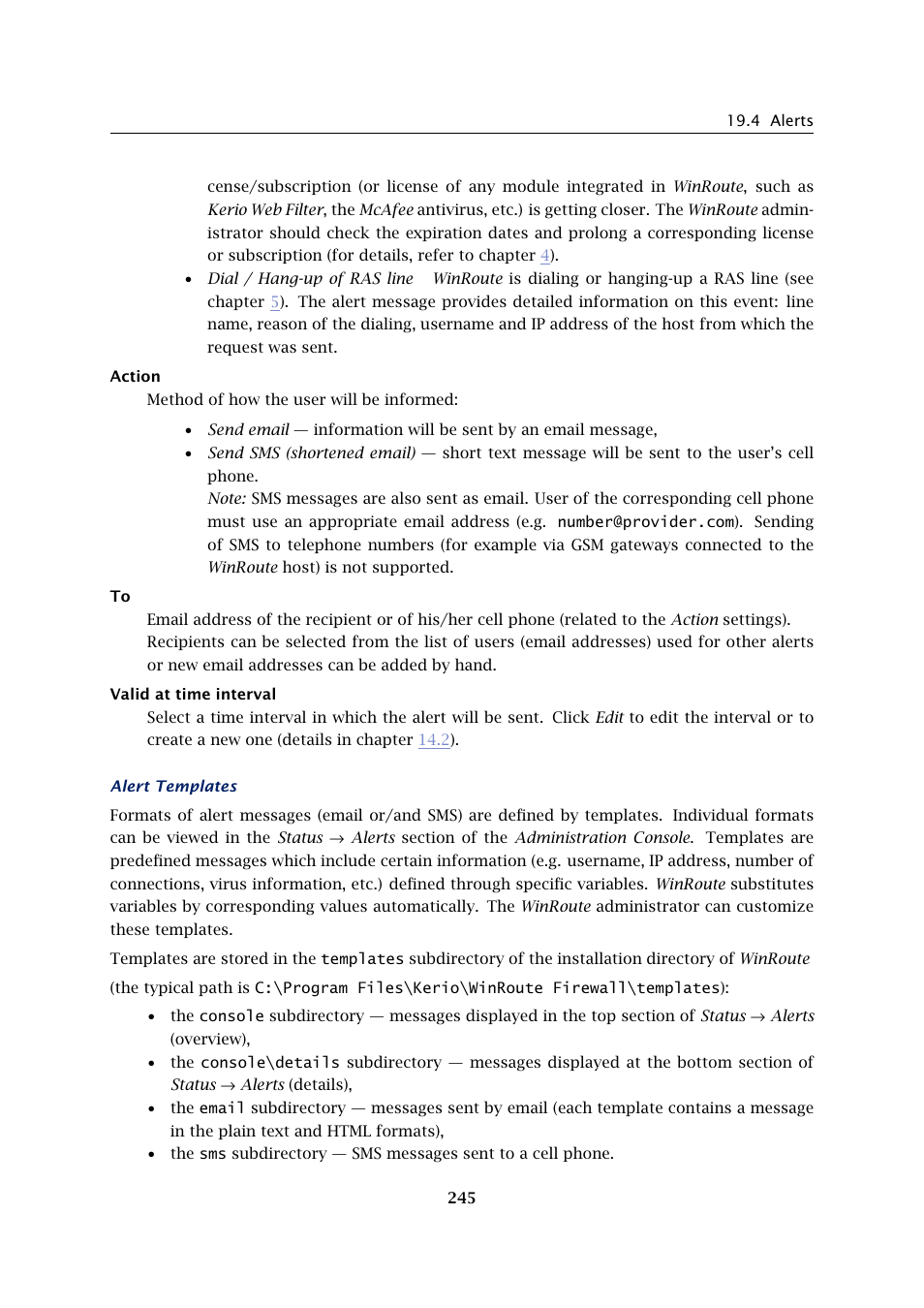 Kerio Tech KERIO WINROUTE FIREWALL 6 User Manual | Page 245 / 368
