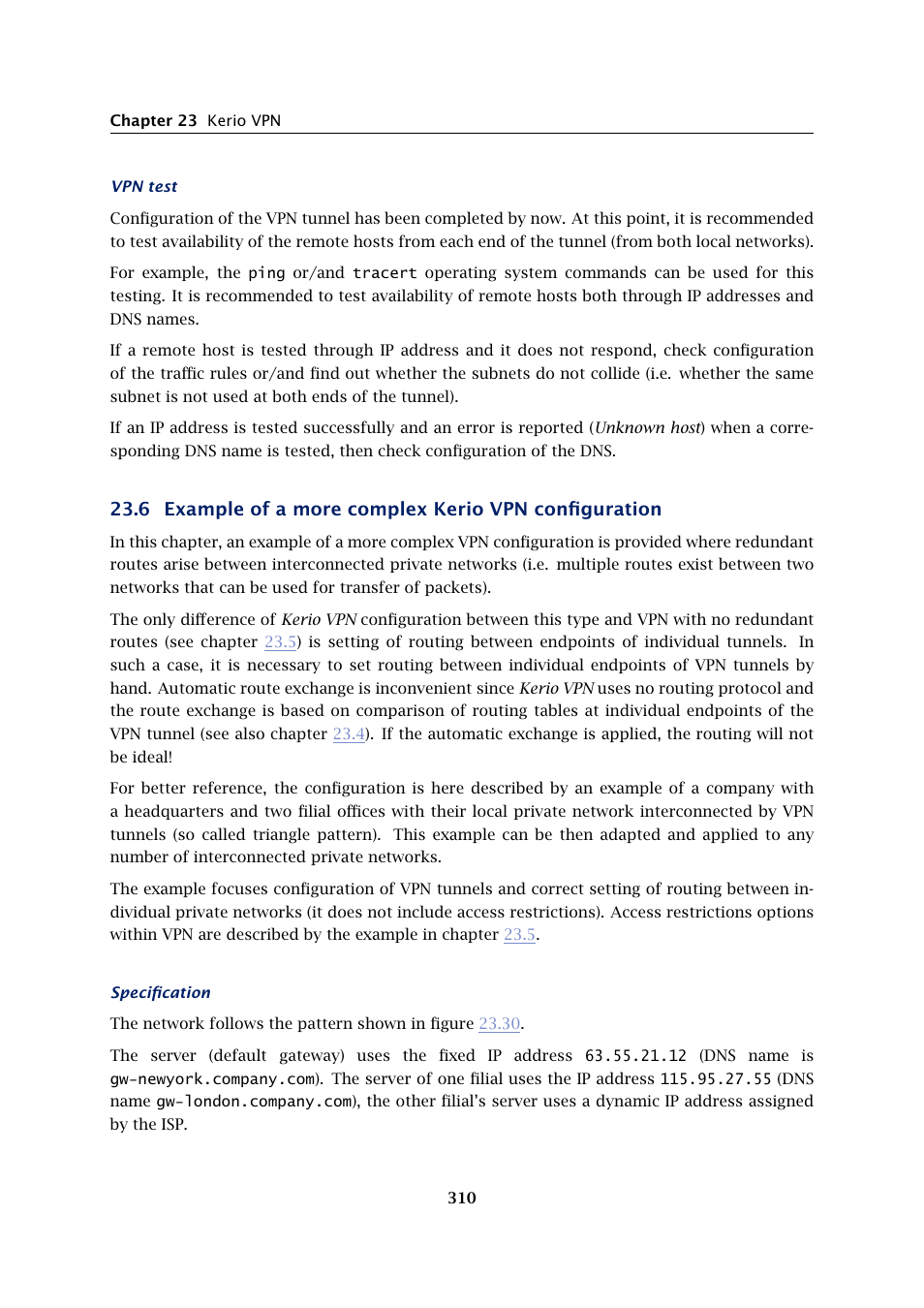 Example of a more complex kerio vpn configuration | Kerio Tech KERIO WINROUTE FIREWALL 6 User Manual | Page 310 / 368