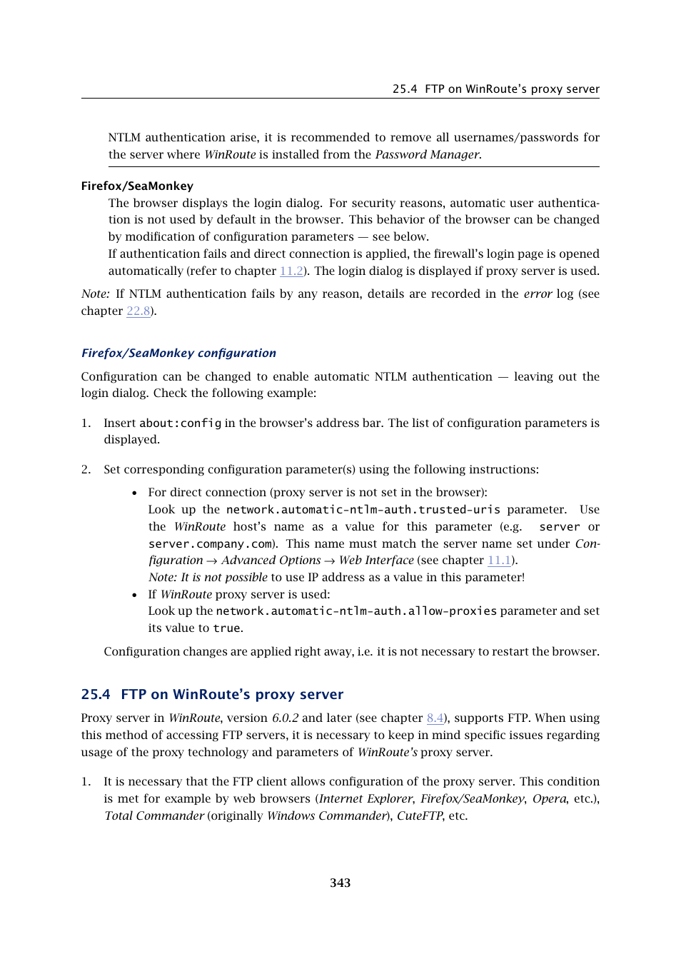 Ftp on winroute's proxy server, Ftp on winroute’s proxy server, 4 ftp on winroute’s proxy server | Kerio Tech KERIO WINROUTE FIREWALL 6 User Manual | Page 343 / 368