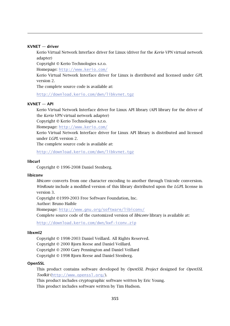 Kerio Tech KERIO WINROUTE FIREWALL 6 User Manual | Page 355 / 368