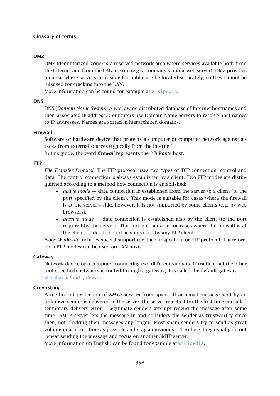 Kerio Tech KERIO WINROUTE FIREWALL 6 User Manual | Page 358 / 368