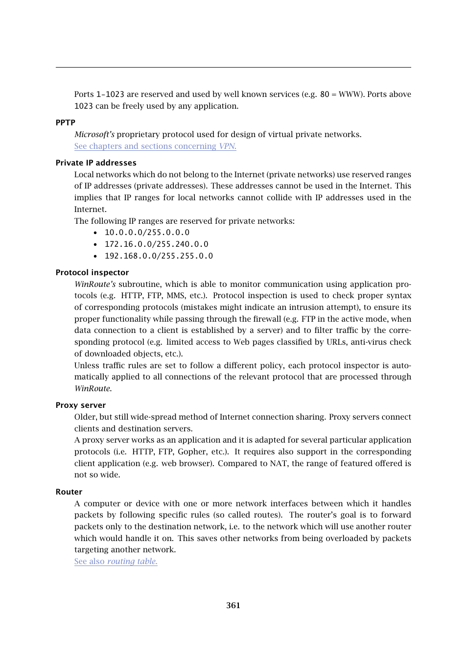 Routed, Routers | Kerio Tech KERIO WINROUTE FIREWALL 6 User Manual | Page 361 / 368
