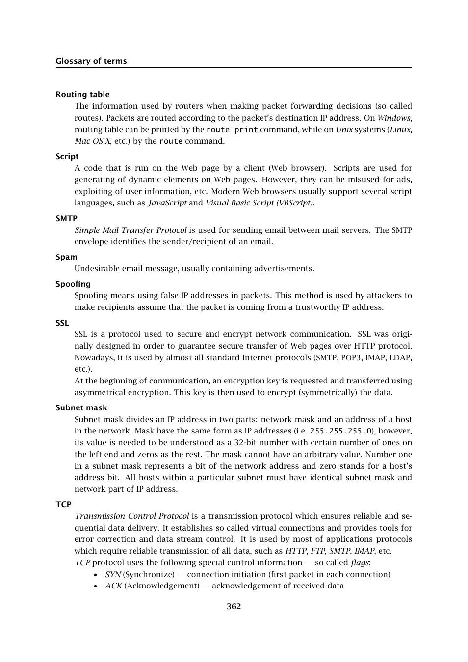 Routing table, Routing | Kerio Tech KERIO WINROUTE FIREWALL 6 User Manual | Page 362 / 368