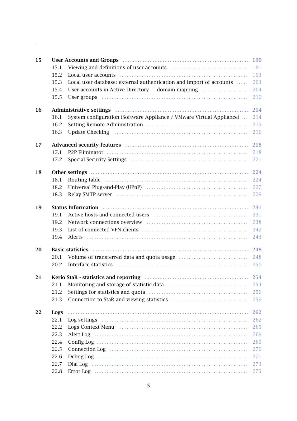 Kerio Tech KERIO WINROUTE FIREWALL 6 User Manual | Page 5 / 368