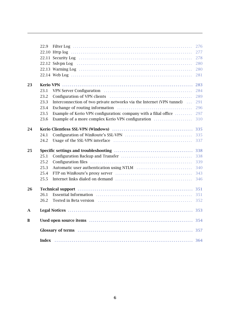 Kerio Tech KERIO WINROUTE FIREWALL 6 User Manual | Page 6 / 368