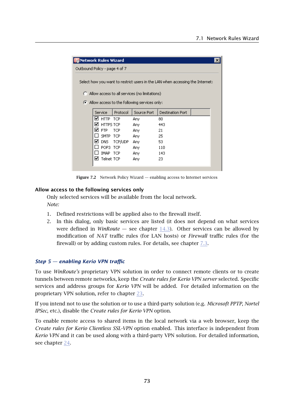 Kerio Tech KERIO WINROUTE FIREWALL 6 User Manual | Page 73 / 368