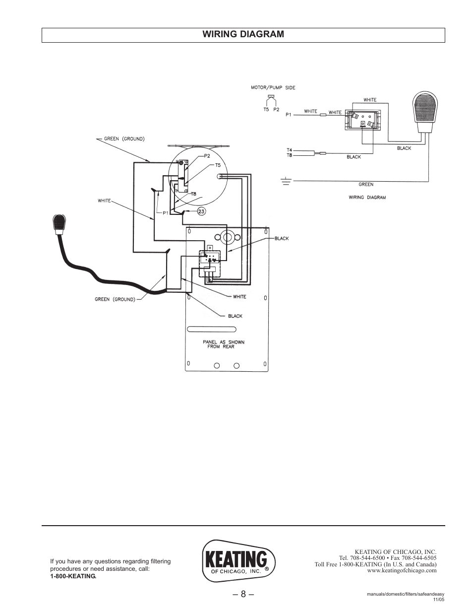 Wiring diagram | Keating Of Chicago Safe and Easy Filter User Manual | Page 10 / 12