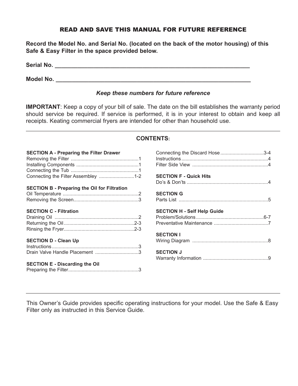 Keating Of Chicago Safe and Easy Filter User Manual | Page 2 / 12