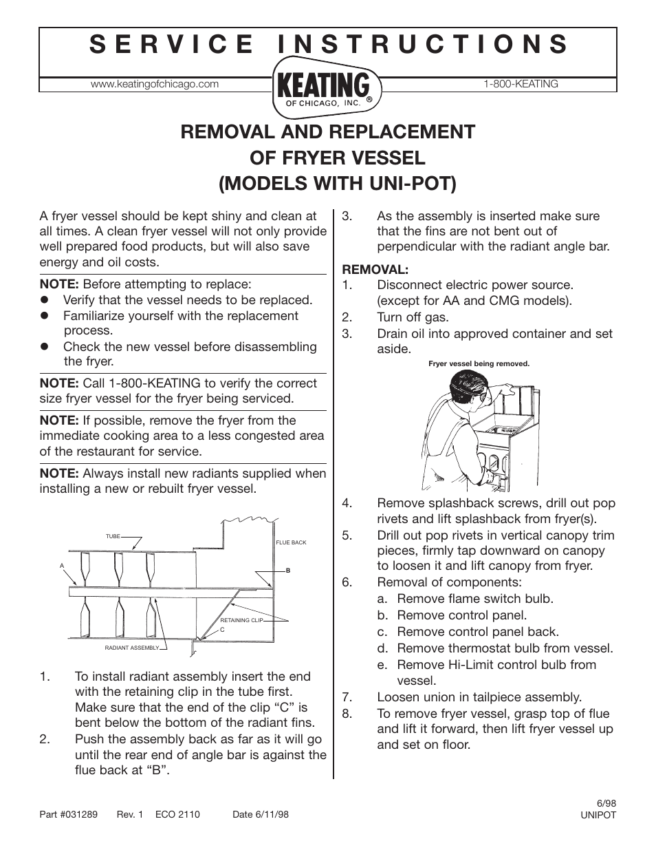 Keating Of Chicago CMG User Manual | 3 pages