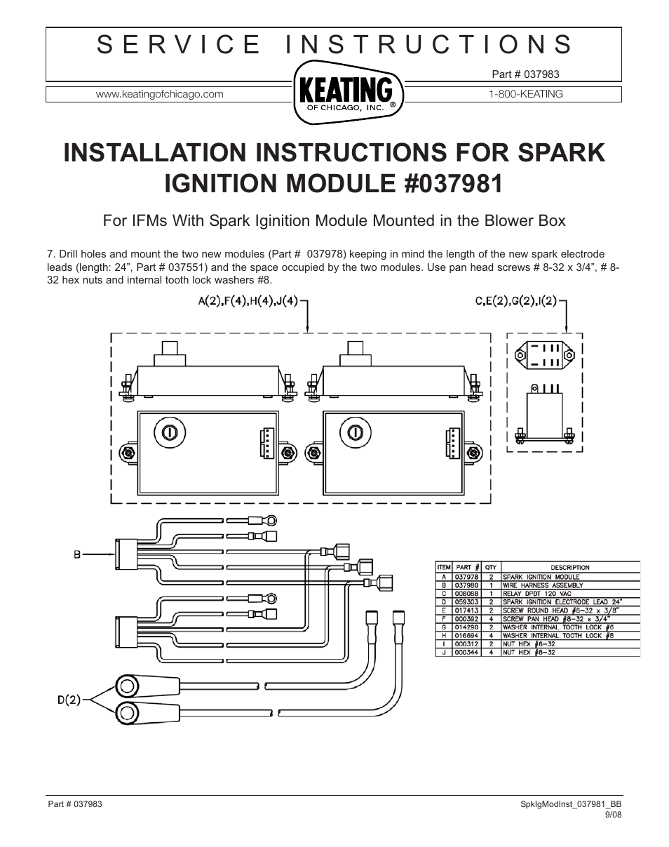 Keating Of Chicago Ignition Module 037981 User Manual | Page 2 / 3