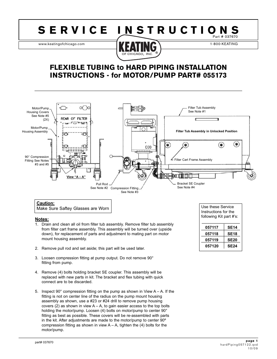 Keating Of Chicago Flexible Tubing to Hard Piping 055173 User Manual | 2 pages