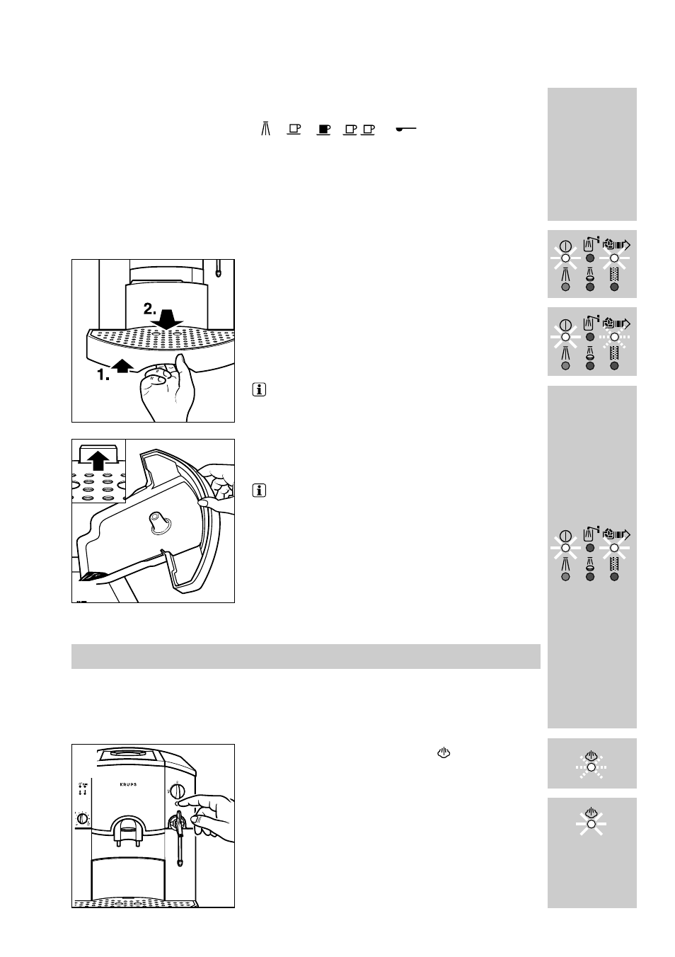 Preparation of steam | Krups Orchestro 889 User Manual | Page 15 / 69