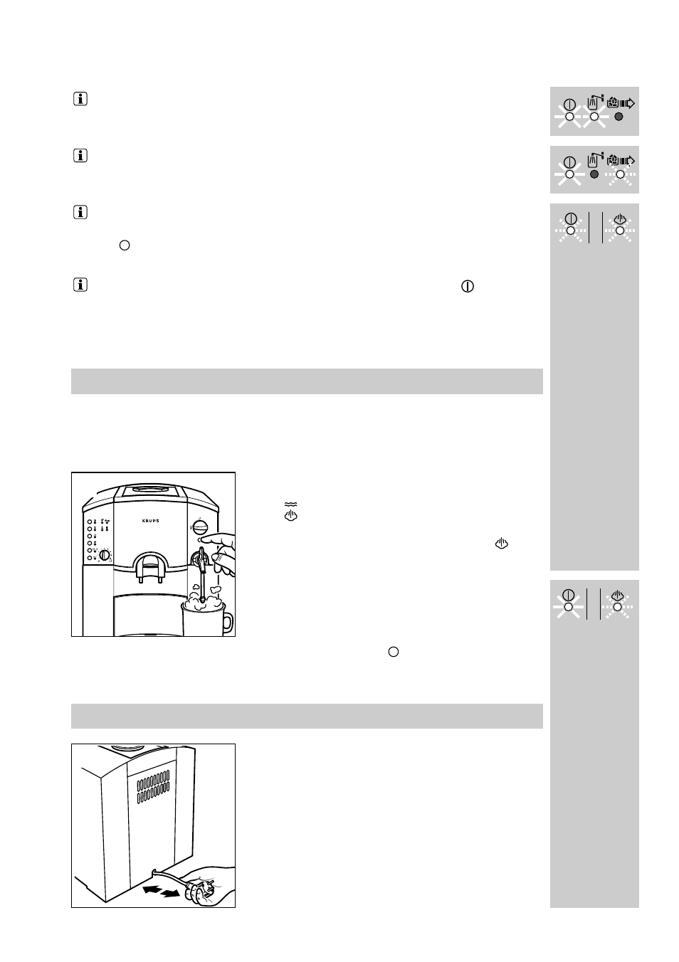 Driving off steam from the heating system, Flex storage compartment | Krups Orchestro 889 User Manual | Page 23 / 69