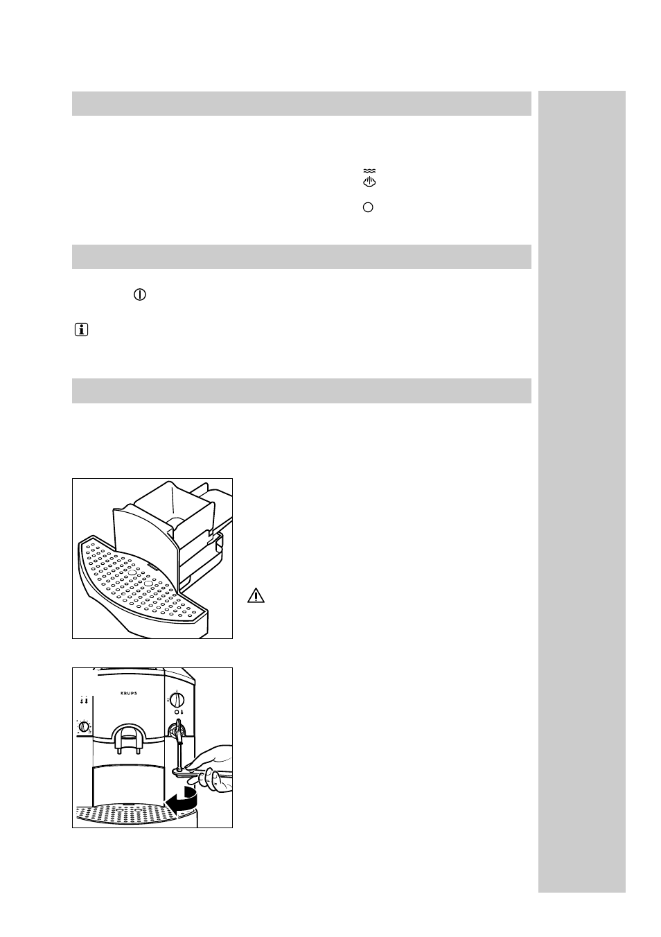 Preparación de agua caliente, Desconexión de la cafetera, Limpieza y cuidados generales | Krups Orchestro 889 User Manual | Page 61 / 69