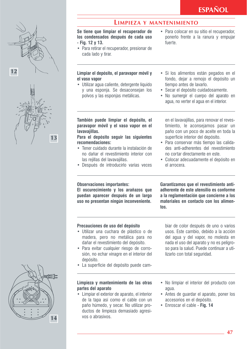 Español | Krups Automatic Rice Cooker 3.21 3.21 User Manual | Page 45 / 60