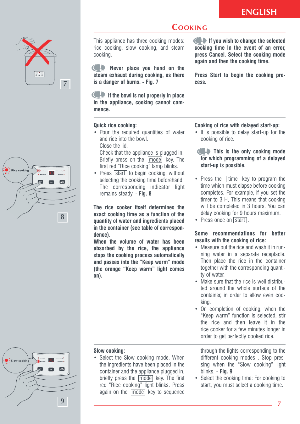 English | Krups Automatic Rice Cooker 3.21 3.21 User Manual | Page 5 / 60