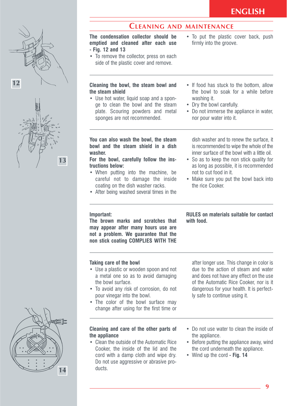 English | Krups Automatic Rice Cooker 3.21 3.21 User Manual | Page 7 / 60