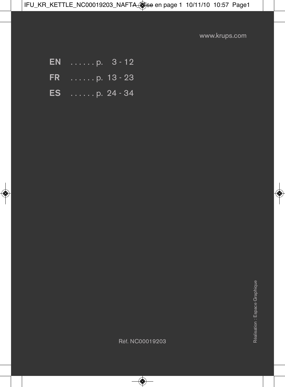 Krups BW600 User Manual | Page 36 / 36