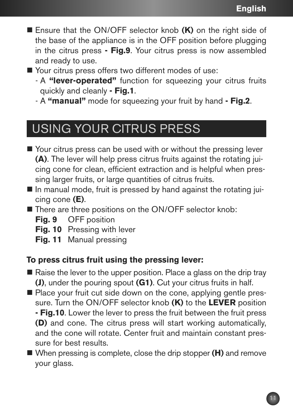 Using your citrus press | Krups ZX7000 User Manual | Page 10 / 34