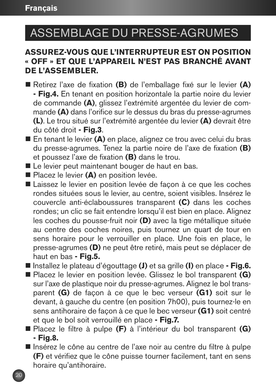 Assemblage du presse-agrumes | Krups ZX7000 User Manual | Page 19 / 34
