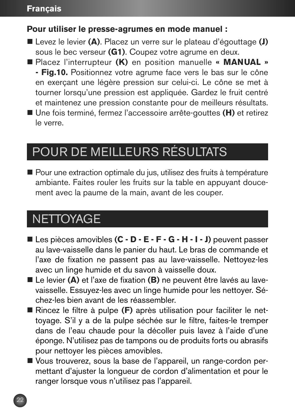 Pour de meilleurs résultats, Nettoyage | Krups ZX7000 User Manual | Page 21 / 34