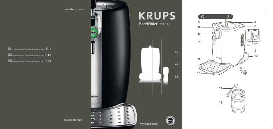 Krups BEERTENDER VB2158 User Manual | 21 pages