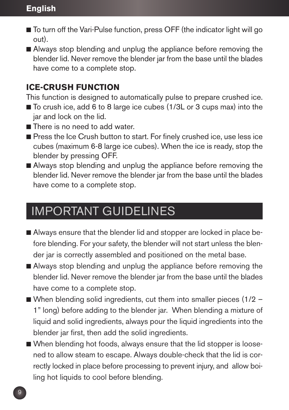 Important guidelines | Krups KB790 User Manual | Page 12 / 50
