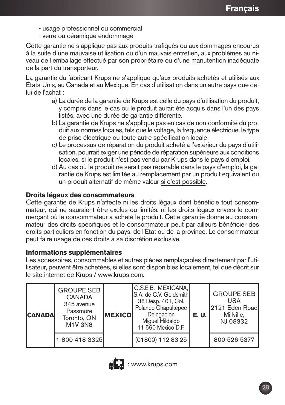 Français | Krups KB790 User Manual | Page 31 / 50