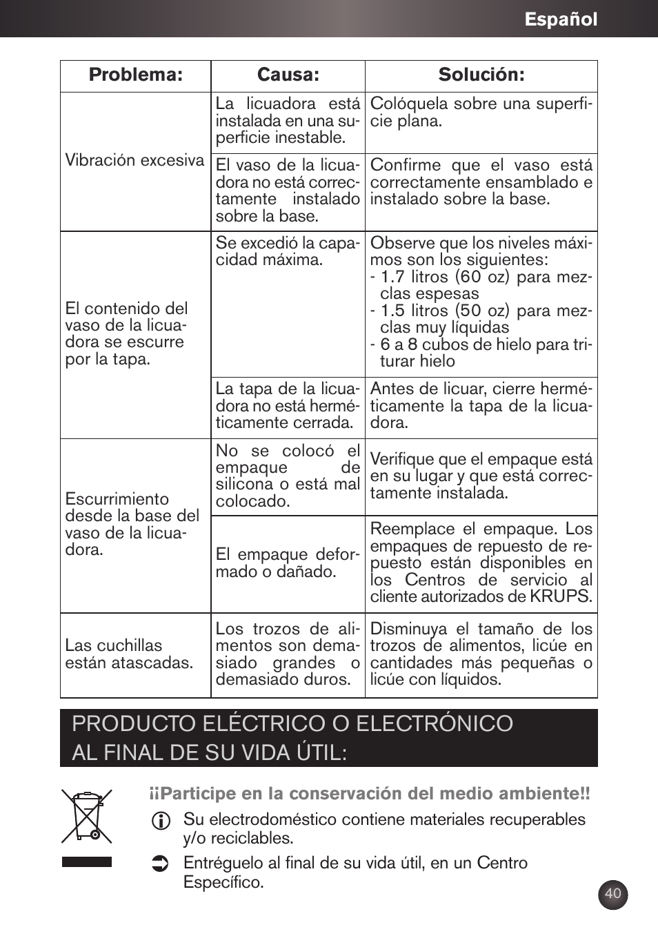 Krups KB790 User Manual | Page 43 / 50