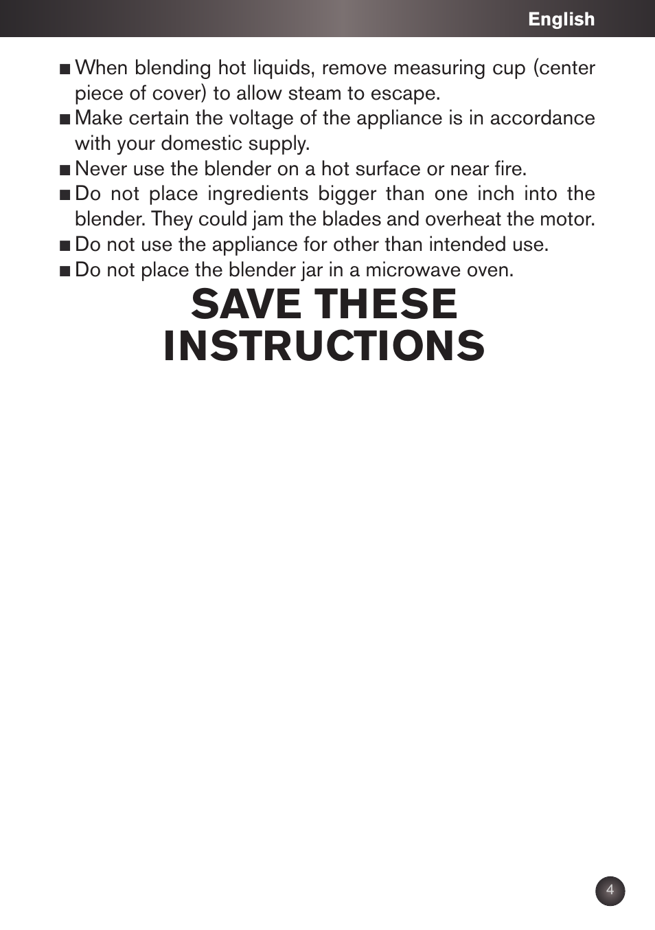 Save these instructions | Krups KB790 User Manual | Page 7 / 50