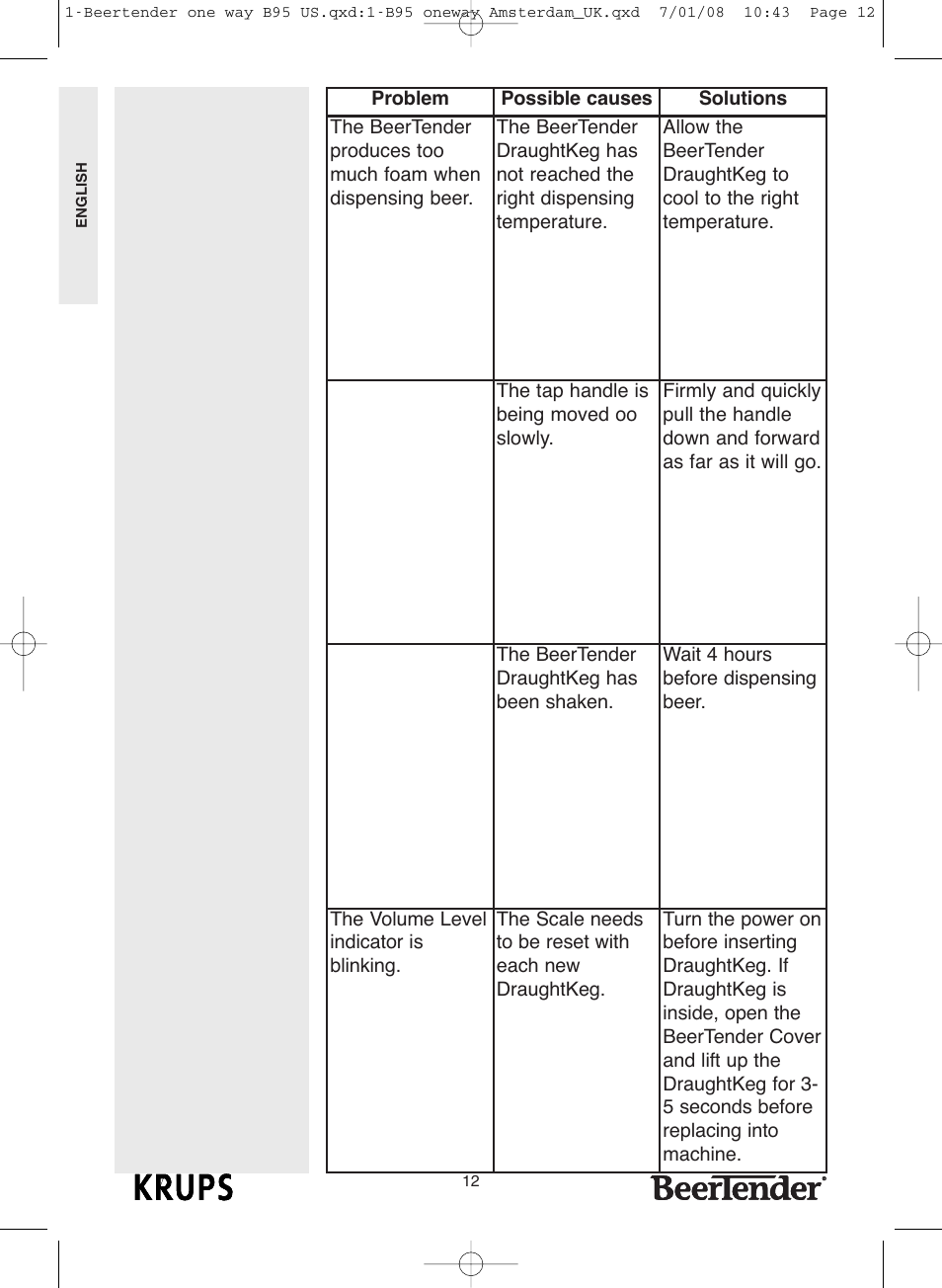 Krups Beertender B95 User Manual | Page 12 / 20