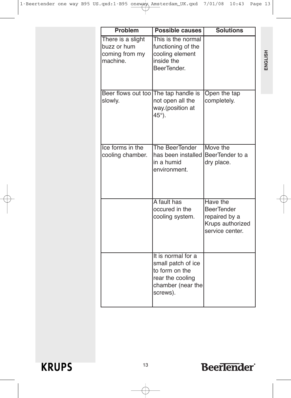 Krups Beertender B95 User Manual | Page 13 / 20