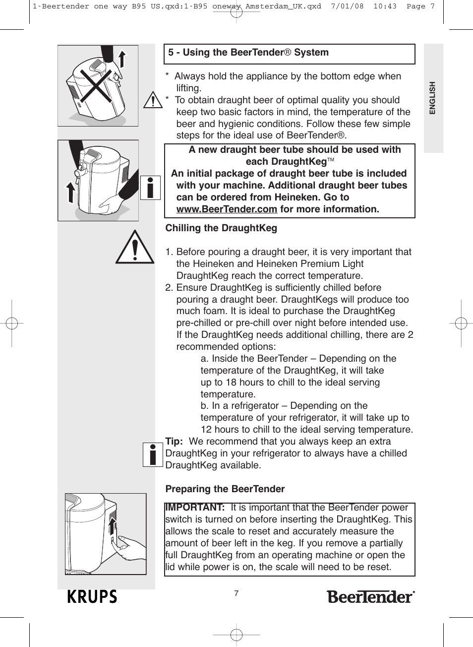 Krups Beertender B95 User Manual | Page 7 / 20