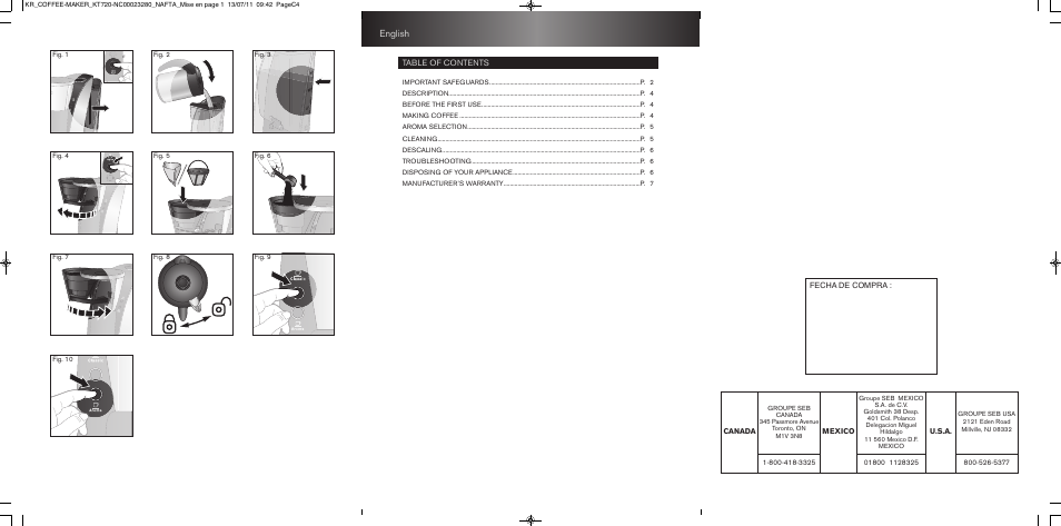 Krups Coffee Maker NC00023280 User Manual | Page 2 / 26