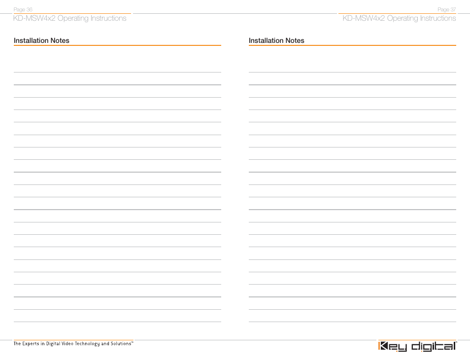 Key Digital FATBOY KD-MSW4X2 User Manual | Page 20 / 20