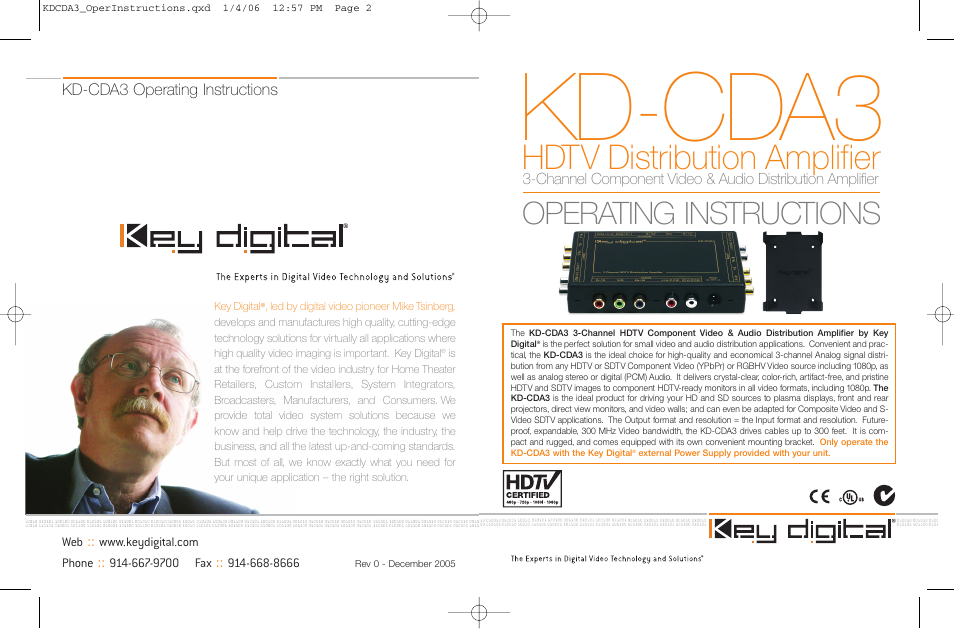 Key Digital KD-CDA3 User Manual | 18 pages