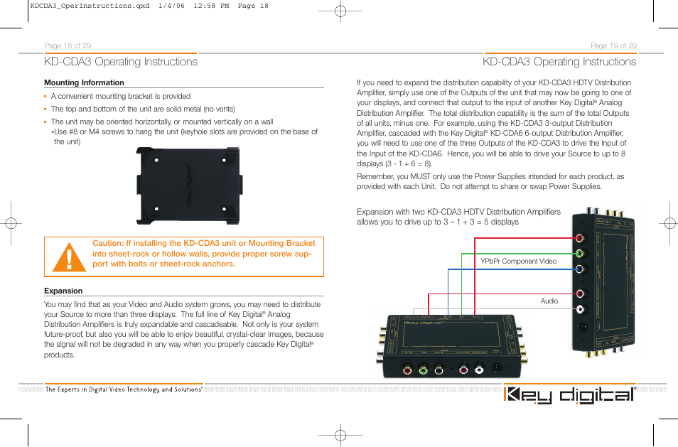 Kd-cda3 operating instructions | Key Digital KD-CDA3 User Manual | Page 12 / 18