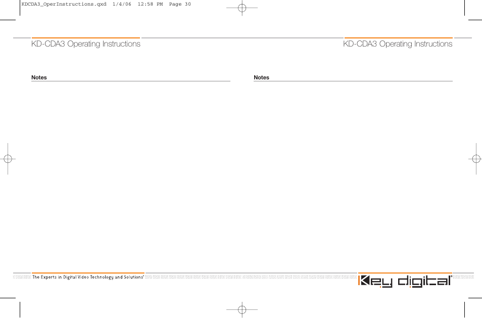 Kd-cda3 operating instructions | Key Digital KD-CDA3 User Manual | Page 18 / 18