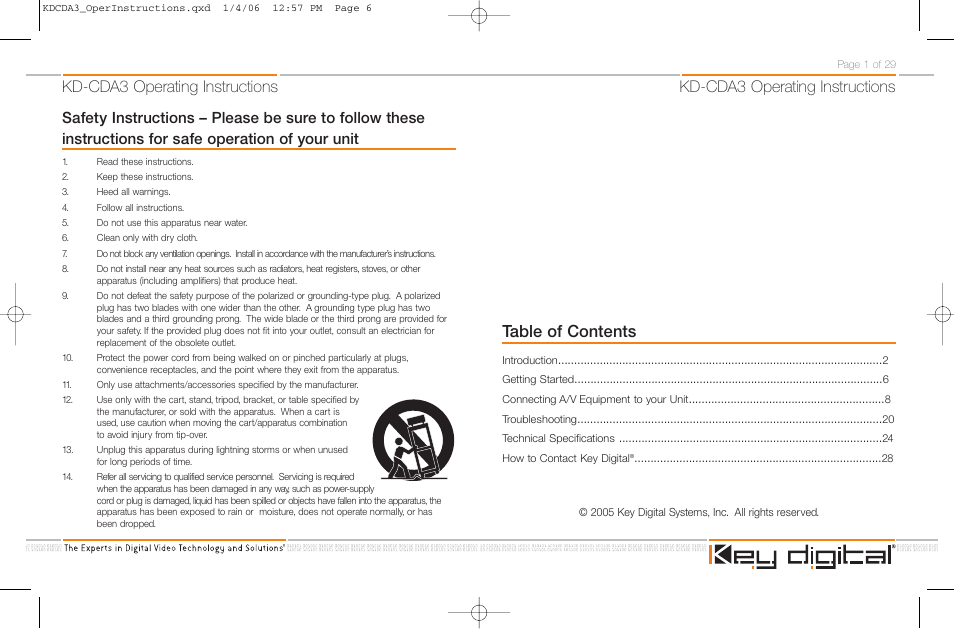 Key Digital KD-CDA3 User Manual | Page 3 / 18