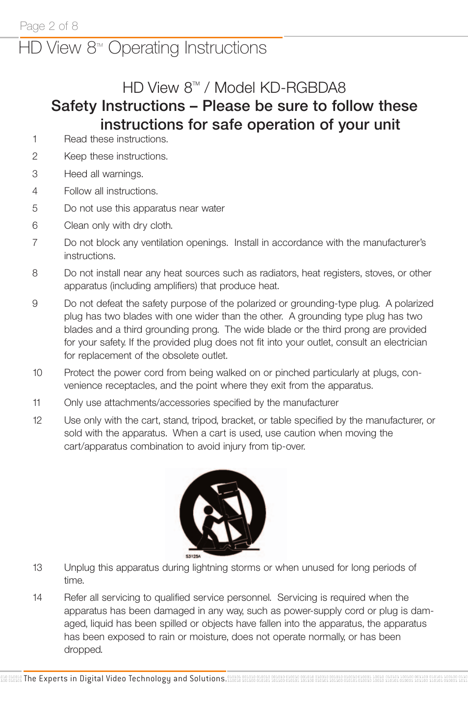 Operating instructions, Hd view 8 | Key Digital KD-RGBDA8 User Manual | Page 2 / 8