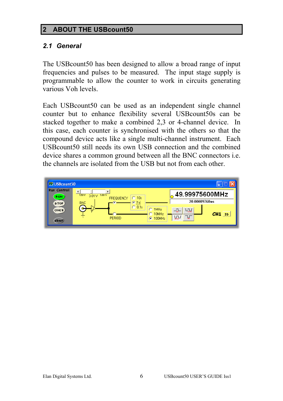 About the usbcount50, General, 2 about the usbcount50 | 1 general | Key Digital ES381 User Manual | Page 6 / 30