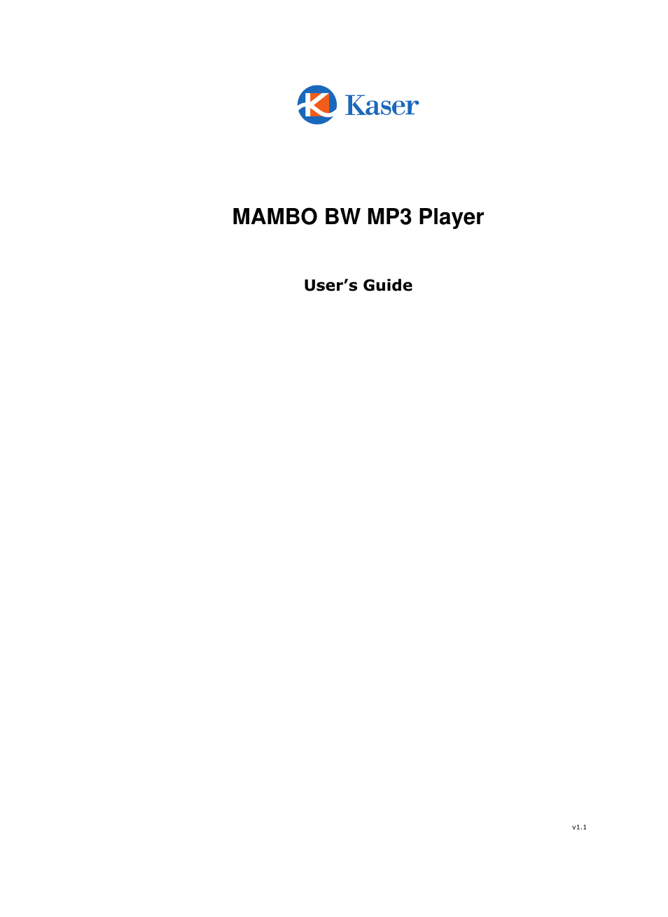 Kaser BW User Manual | 24 pages