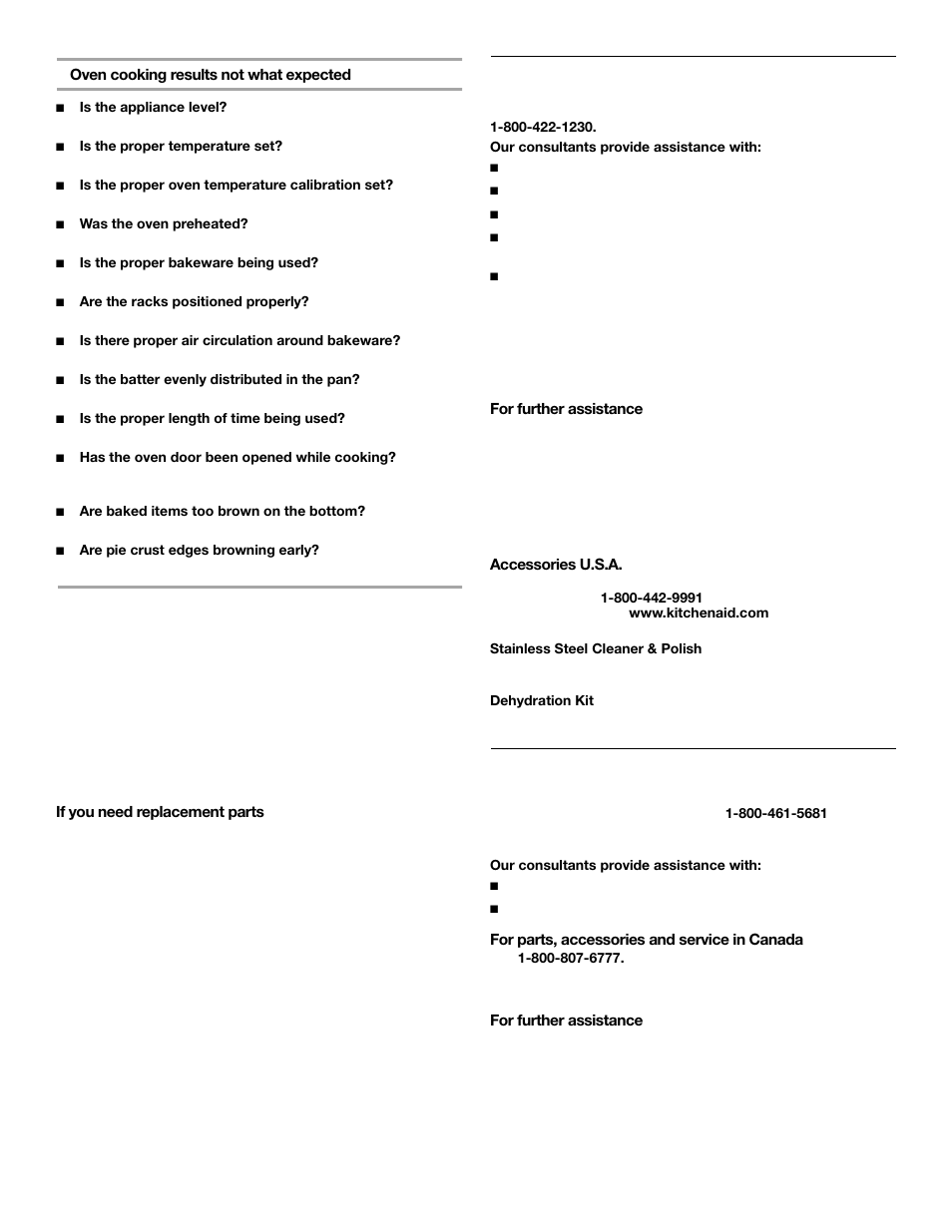 Assistance or service | KITCHENAID YKEBC278 User Manual | Page 23 / 24