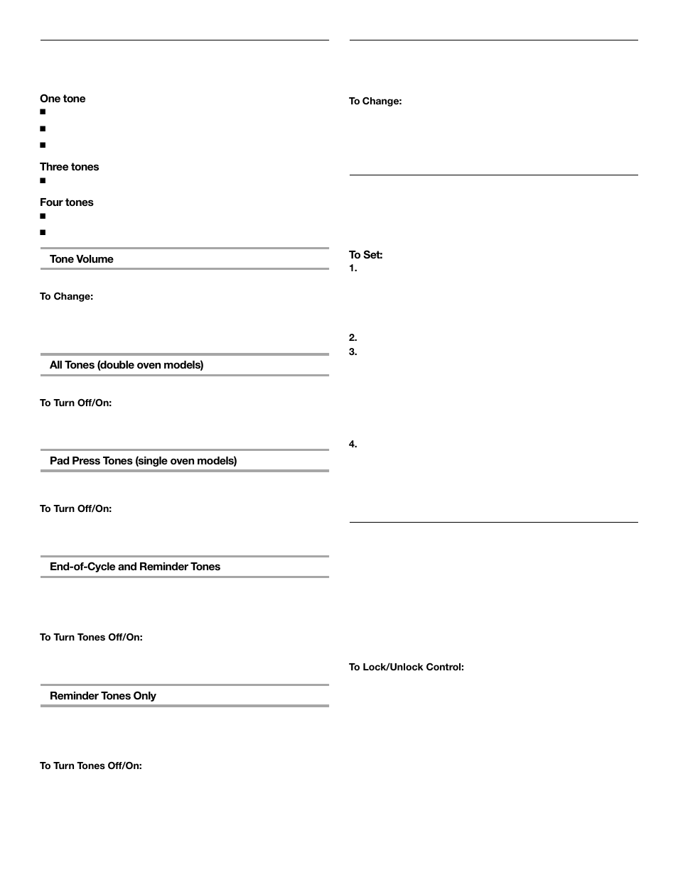 Tone, Fahrenheit and celsius, Timer | Control lock, Tones | KITCHENAID YKEBC278 User Manual | Page 7 / 24