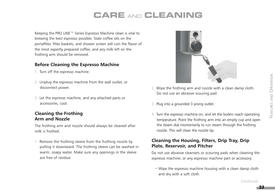 Care, Cleaning | KITCHENAID PROLINE SERIES KPES100 User Manual | Page 25 / 44