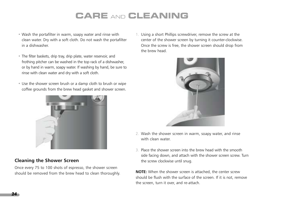 Care, Cleaning | KITCHENAID PROLINE SERIES KPES100 User Manual | Page 26 / 44