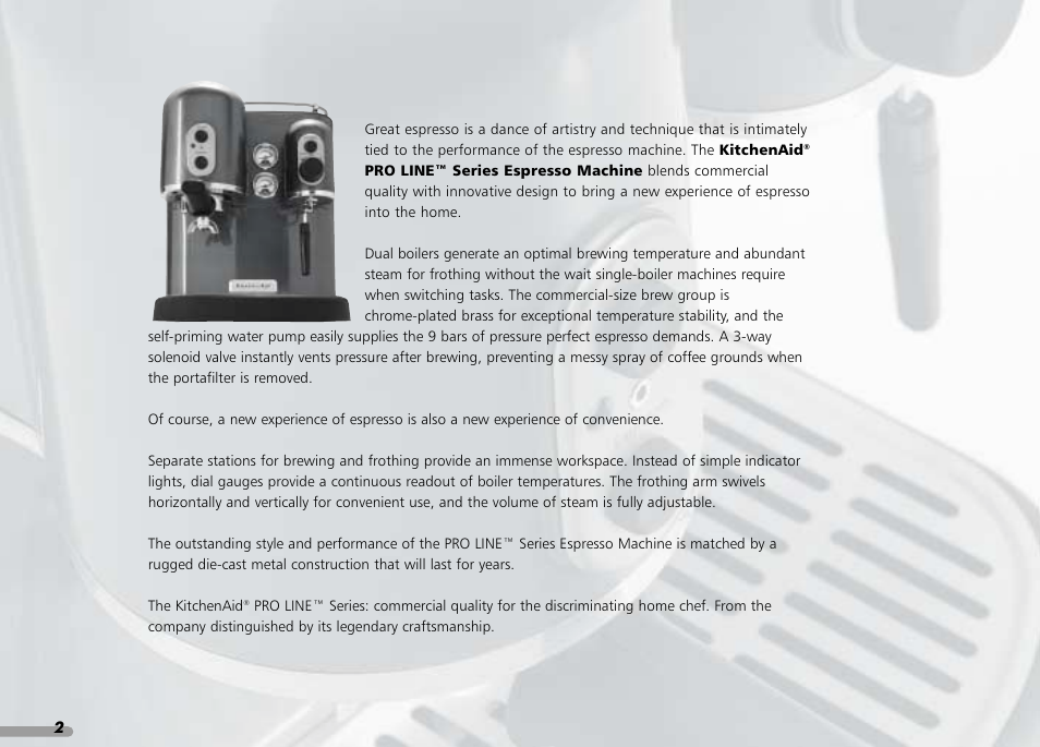 KITCHENAID PROLINE SERIES KPES100 User Manual | Page 4 / 44