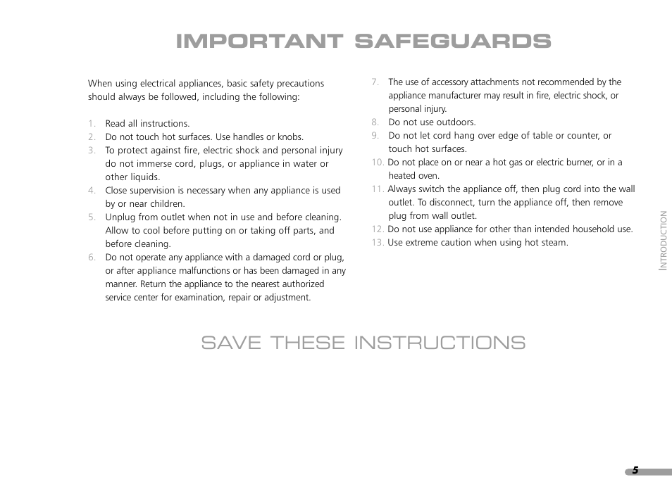 Important safeguards, Save these instructions | KITCHENAID PROLINE SERIES KPES100 User Manual | Page 7 / 44