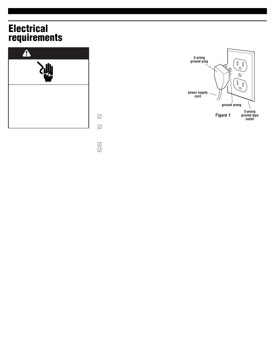 Electrical requirements, Warning | KITCHENAID 4452828 User Manual | Page 4 / 6