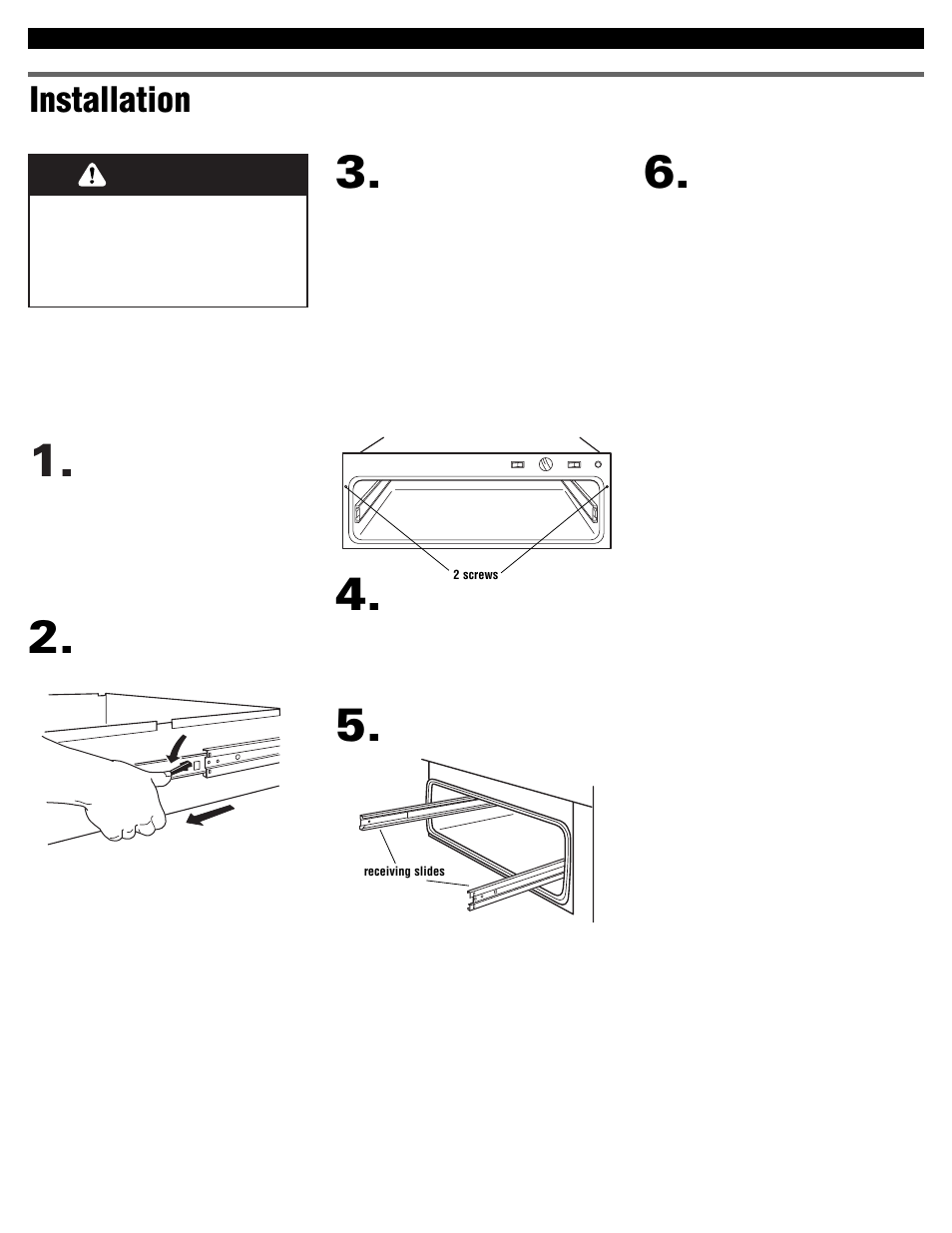 Installation, Warning | KITCHENAID 4452828 User Manual | Page 5 / 6